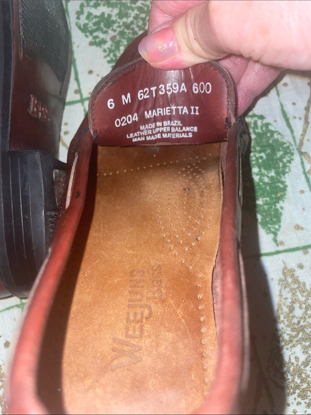 BASS WEGUNS BROWN LOAFERS SLIP ONS SHOES SZ 6 Marietta - Picture 7 of 9